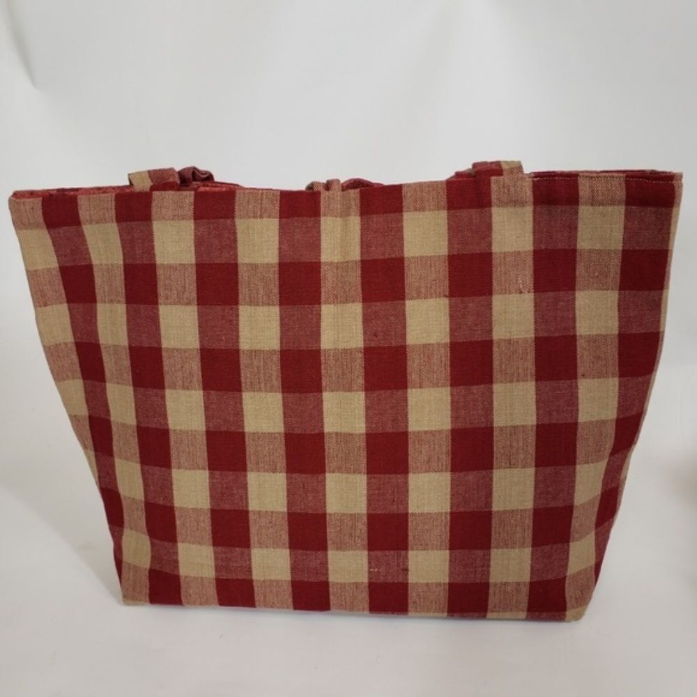 Vintage Handmade Gingham Patchwork Christmas Holi… - image 4